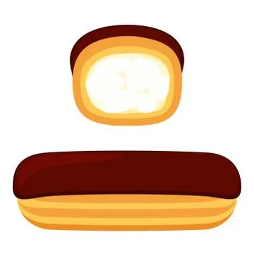 Colorful cartoon chocolate eclair cake set Stock-Illustration