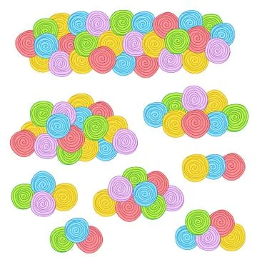 Colorful cartoon clouds Illustrazione stock