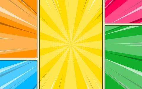 Colorful cartoon comic page background. Vector illustration. Stock Illustration