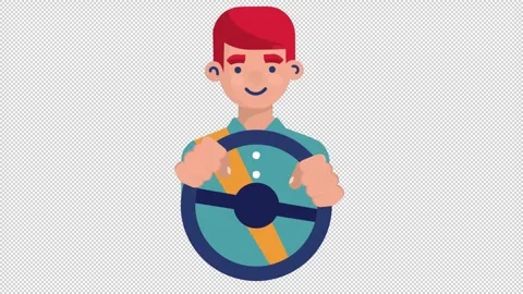 Colorful Cartoon Driver Stock Footage 322598604