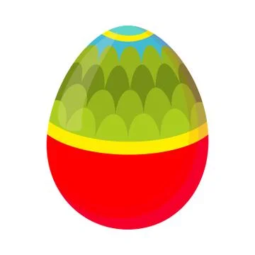 Colorful cartoon easter egg with pattern Stock Illustration