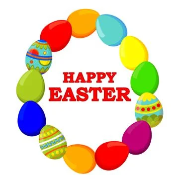 Colorful cartoon easter poster Stock Illustration