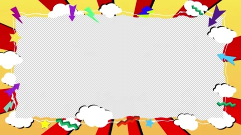 Colorful Cartoon Frame with Clouds 1 Stock-Footage 293068784