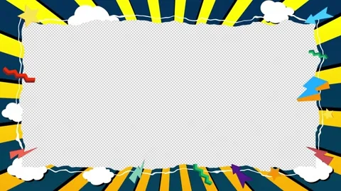 Colorful Cartoon Frame with Clouds 2 Stock Footage 293069133