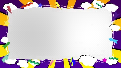 Colorful Cartoon Frame with Clouds 3 Stock Footage 293069522