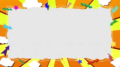 Colorful Cartoon Frame with Clouds 4 Stock Footage 293069904