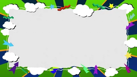 Colorful Cartoon Frame with Clouds 5 Stock-Footage 293070158