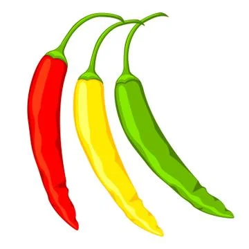 Colorful cartoon hot chilli pepper. Stock Illustration