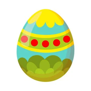 Colorful cartoon painted easter egg Illustrazione stock