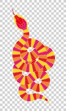 A colorful cartoon snake pattern 스톡 일러스트