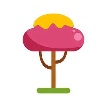 Colorful cartoon tree flat icon design element Stock Illustration