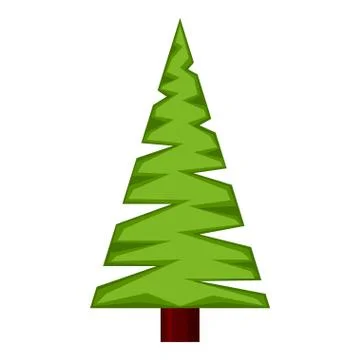 Colorful cartoon triangular fir tree Illustrazione stock