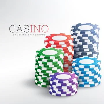 Colorful casino chips vector background Stock Illustration