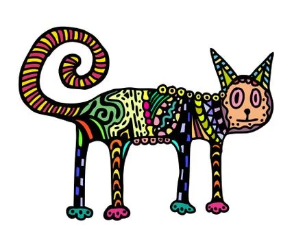 Colorful cat Stock Illustration