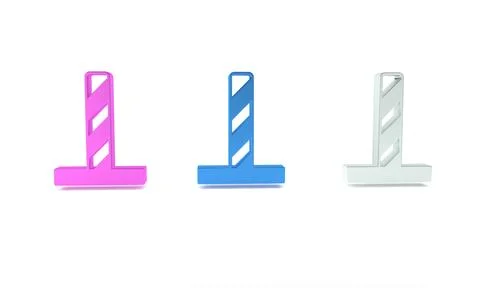 Colorful Cat scratching post with toy icon isolated on white background. Mi.. Stock Illustration