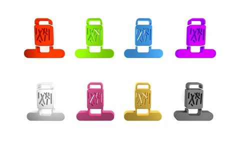 Colorful Cat scratching post with toy icon isolated on white background. Mi.. Stock Illustration