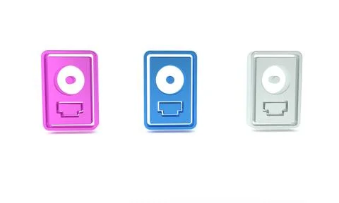 Colorful CD disk award in frame icon isolated on white background. Modern c.. Stock Illustration