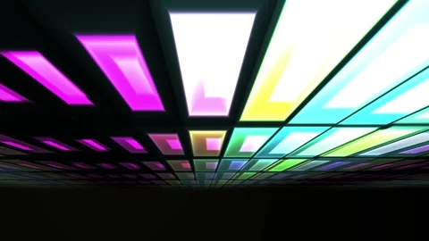 Colorful ceiling lights in a modern architectural design. Stock Footage 335507715