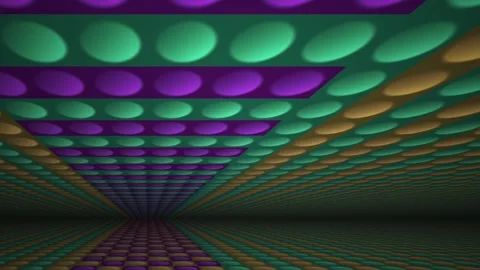 Colorful ceiling with round lights pattern. Stock Footage 335105405