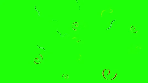 Colorful Celebration Confetti Randomly Falling on Green Background Stock Footage 244205682