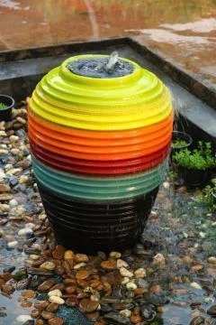 Colorful ceramic jar Stock Photos