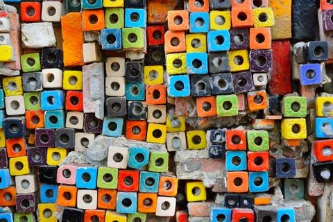 Colorful Ceramic Tile Patterns Background. Stock Photos