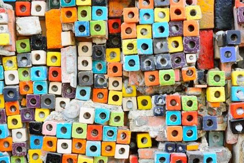 Colorful Ceramic Tile Patterns Background. Stock Photos