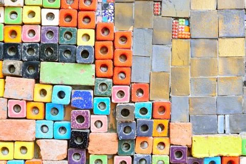 Colorful Ceramic Tile Patterns Background. Stock Photos