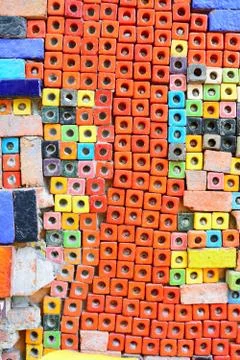 Colorful Ceramic Tile Patterns Background. Stock Photos