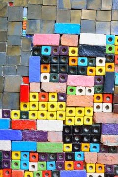 Colorful Ceramic Tile Patterns Background. Stock Photos