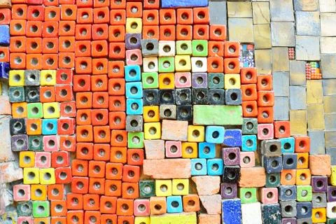 Colorful Ceramic Tile Patterns Background. Stock Photos