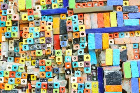 Colorful Ceramic Tile Patterns Background. Stock Photos