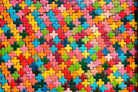 Colorful Ceramic Tile Patterns Background. Stock Photos