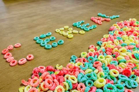 Colorful cereal on the table Stock Photos