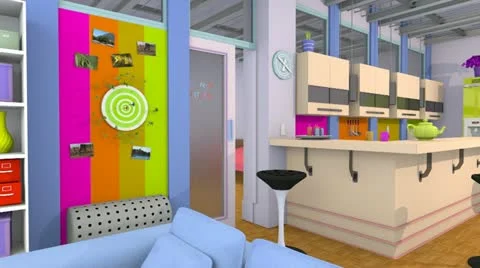 Colorful CG Interior (HD) 스톡 동영상 10870246