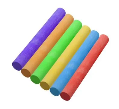 Colorful chalk pastels isolated on white Foto stock