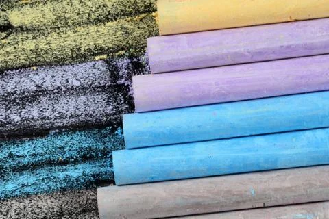 Colorful chalk Stock Photos