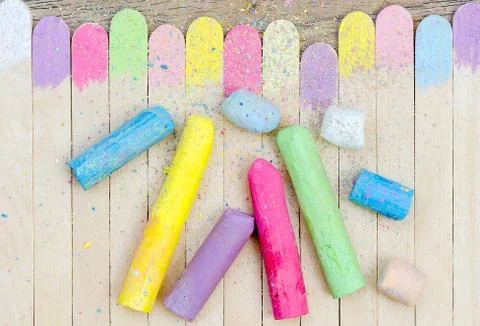 Colorful chalk Stock Photos