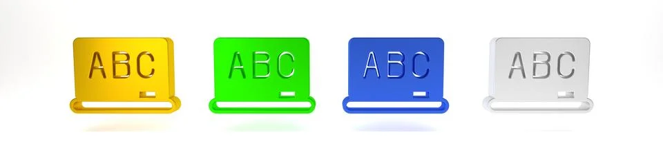 Colorful Chalkboard icon isolated on white background. School Blackboard si.. Stock Illustration