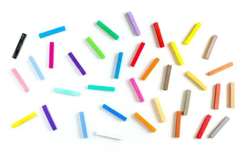 Colorful chalks seamless pattern Stock Photos