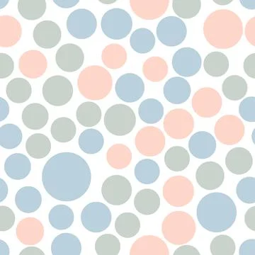 Colorful chaotic circle seamless pattern on a white background. 스톡 일러스트