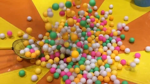 Colorful Chaotic Disordered Plastic Balls Stock Footage 102667512