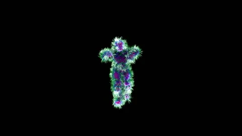 Colorful Character dancing on a dark background Stock Footage 131375261