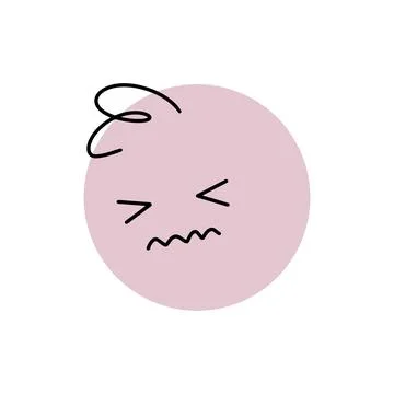 Colorful character. Round abstract comic face with emotion. Stock Illustration