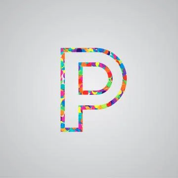 Colorful character from a typeset, vector Illustrazione stock