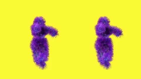 Colorful characters dancing break dance on colorful background. Stock Footage 73780916