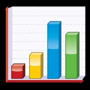 Colorful chart with columns, vector illustration Stock Illustration