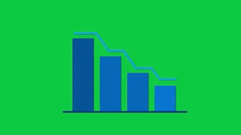 A colorful chart displaying multiple business metrics on a green. Stock Footage 306848120