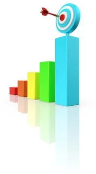 Colorful Chart with target Stock Illustration