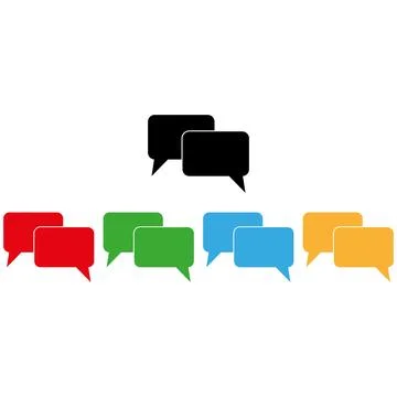 Colorful chat icon set in different colors . Message icon . Comment icon Stock Illustration